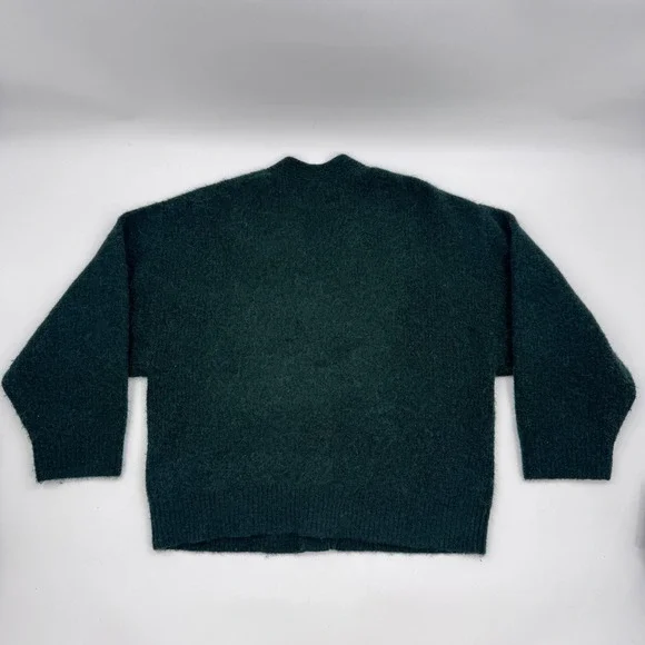 & Other Stories Alpaca Blend Boxy Cardigan Green Oversized Pocket Sweater XS - Picture 3 of 8